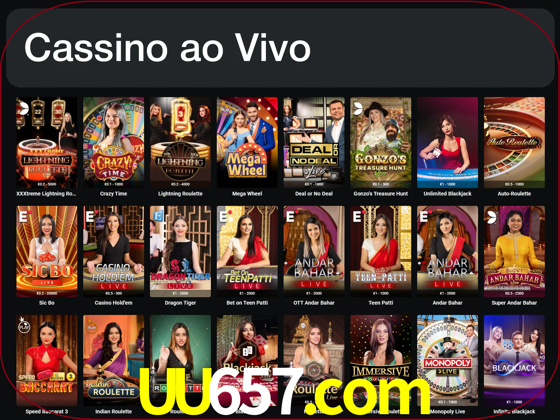 Jogue jogos de cassino com um verdadeiro dealer.
