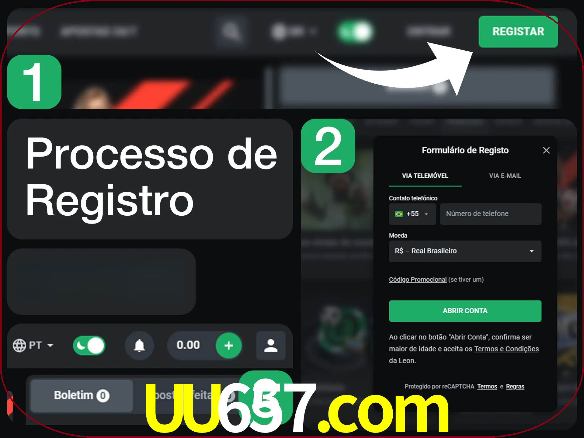 O processo de registro na LeonBet é simples.